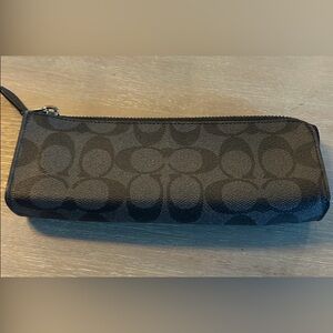 Coach Black Signature Pencil Pouch